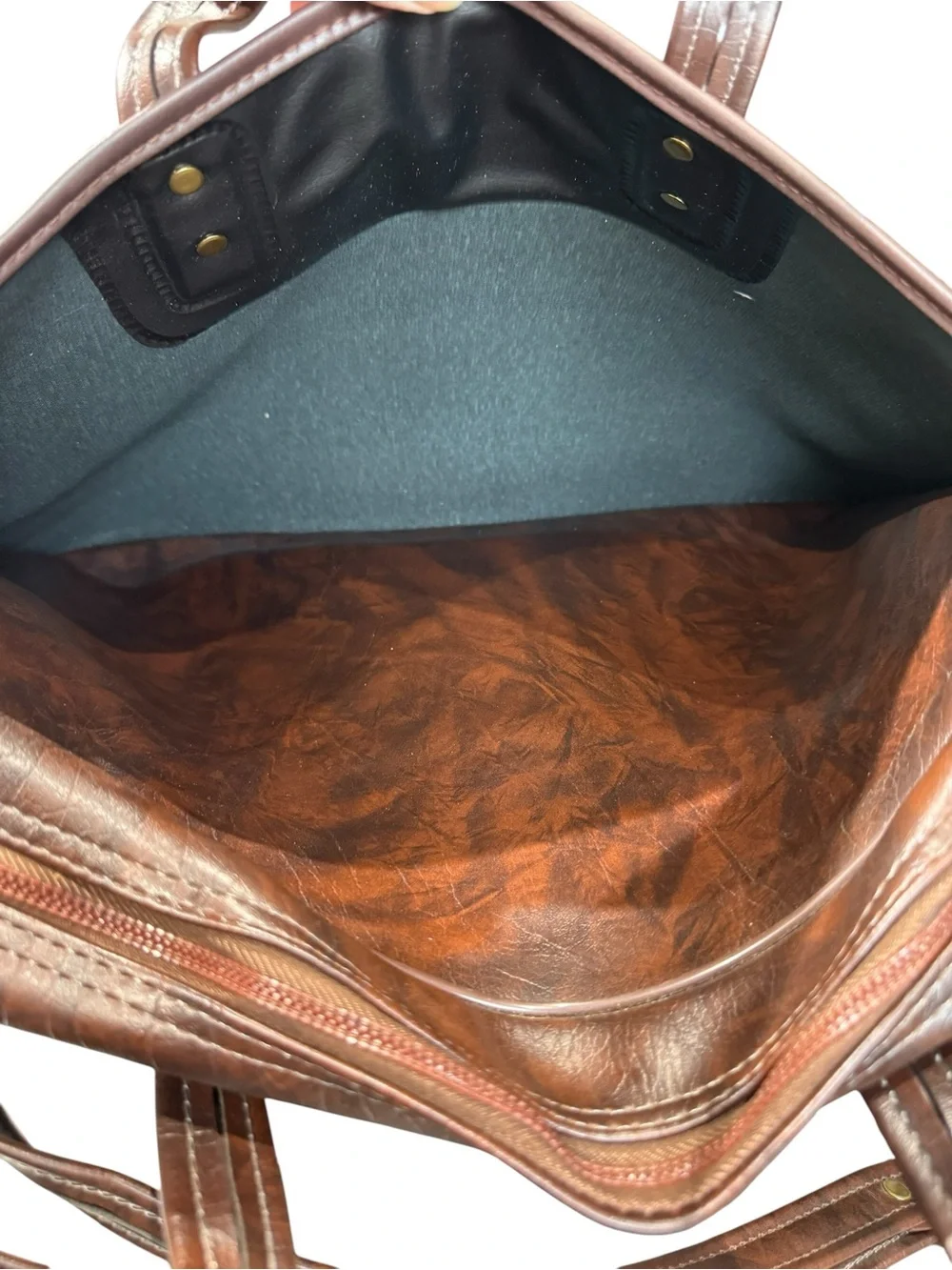 Vintage Porsche Brown Leather Gold Logo Brass Hardware Shoulder Briefcase - Picture 6 of 12